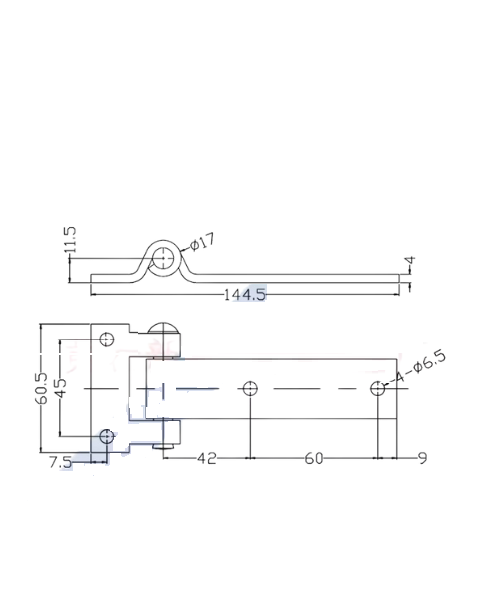 145mm Heavy-Duty Zinc-Plated Barn Door Hinge