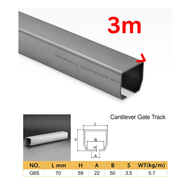 Cantilever Gate Track 3m