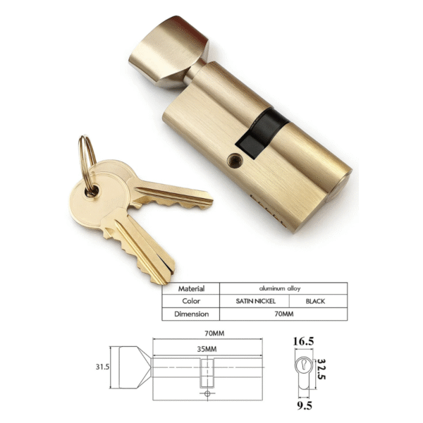 Heavy Duty Sliding Gate Lock / Door Lock-Aluminium Cylinder with Knob