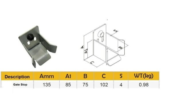 end-gate-stop Cantilever Gate Kit – Up to 6m / 600kg Sliding System