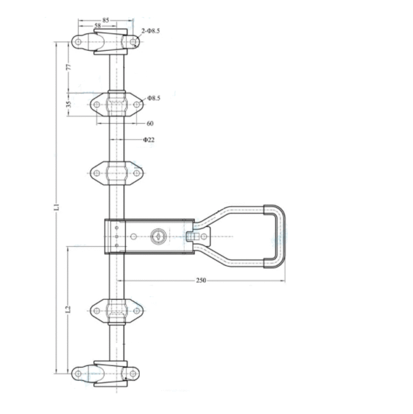 Stainless Steel Rear Handle Lock for Truck & Container